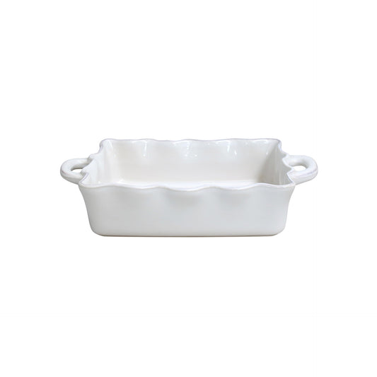 Cook & Host Costa Nova Rectangular Stoneware Baker White Small - 13.5" x 8.5" H3"