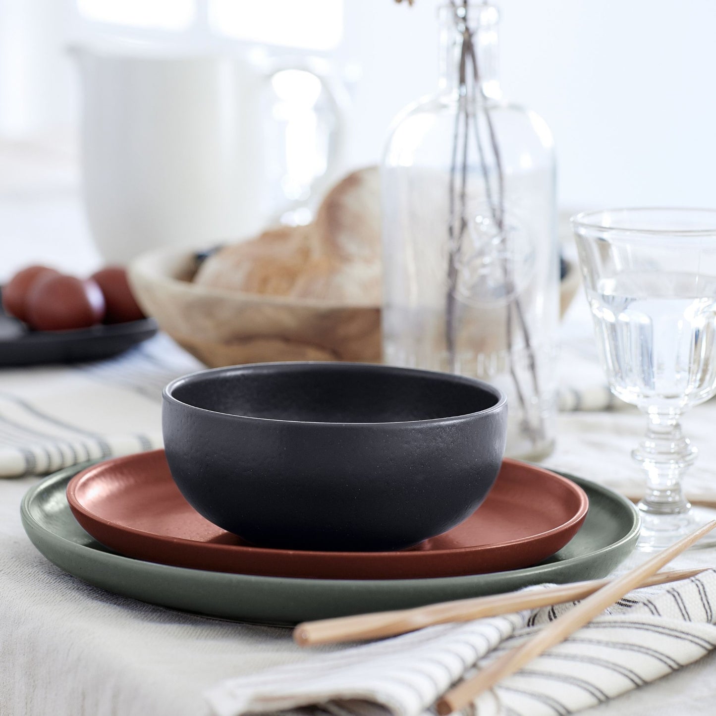 Pacifica Costa Nova Soup / Cereal Bowl Black - Set of 4