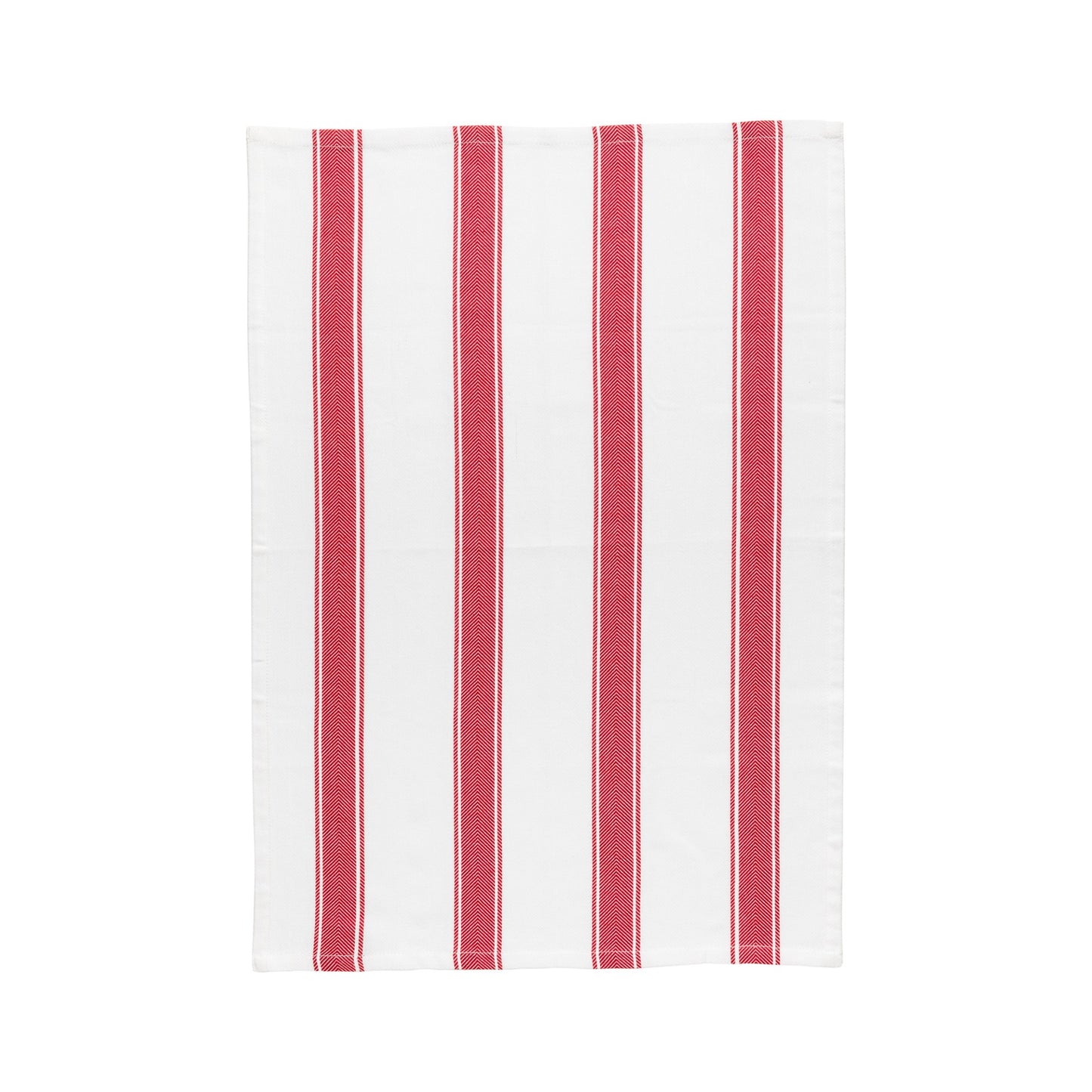 Kitchen Towel Stripes 100% Cotton Classic Red - Set of 4