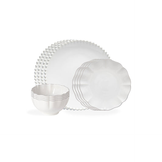 Pearl & Rosa Costa Nova 12 Piece Place Dinnerware Setting with Bowl