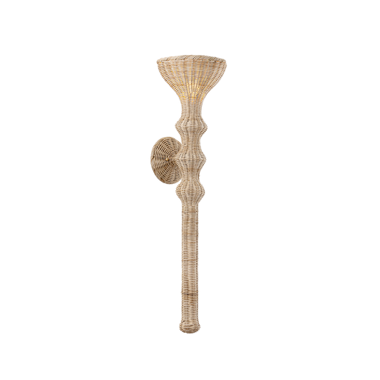 Marrakech Rattan Wicker Coastal Wall Sconce