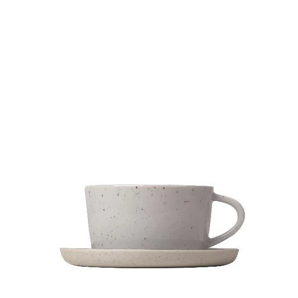 Ceramic Stoneware Coffee Cups And Saucers - blomus SABLO CLOUD - Set of 2