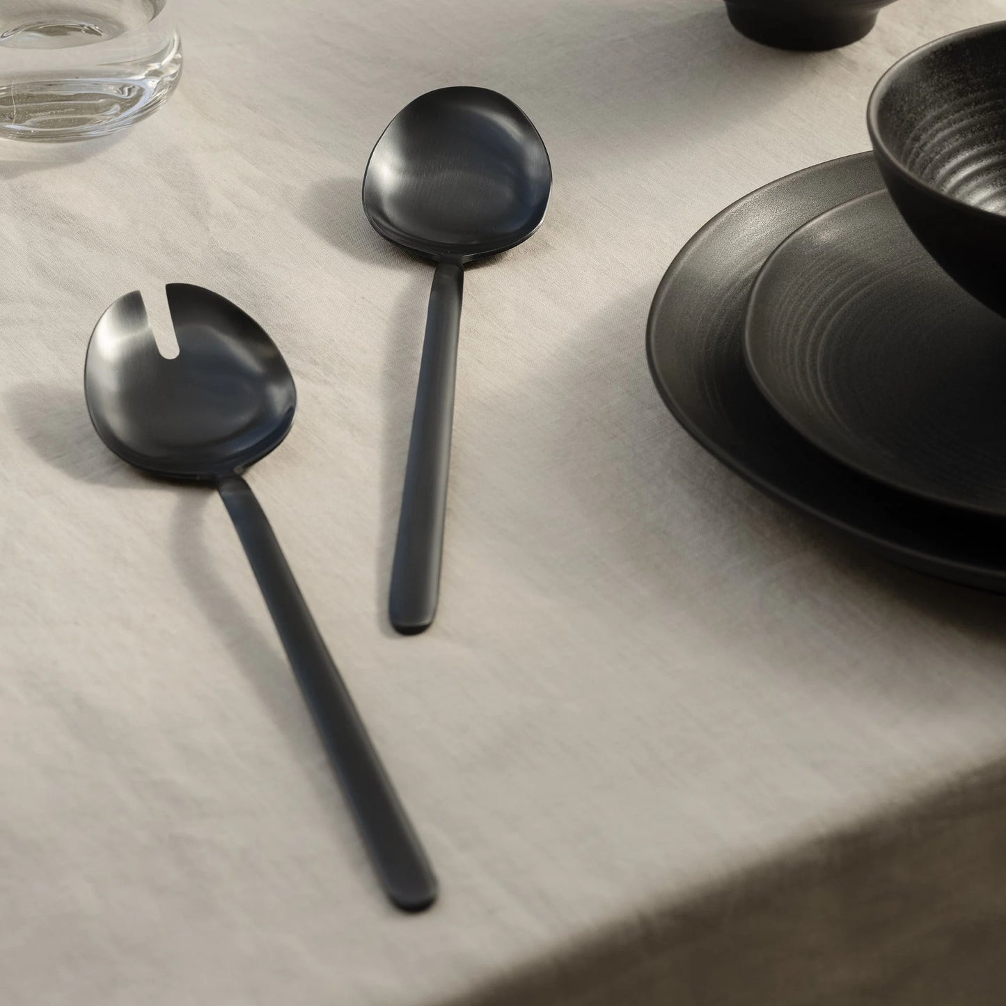 STELLA Salad Servers - blomus BLACK PVD Coated Stainless Steel