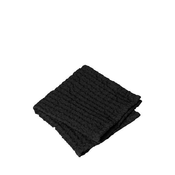 Waffle Bathroom Washcloth Black - 12" X 12" - Set Of 2