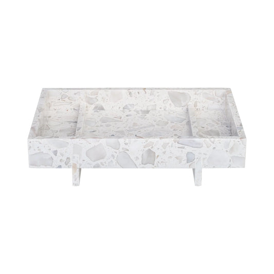 ABENTO Tabletop Tray Grey Terrazzo Marble