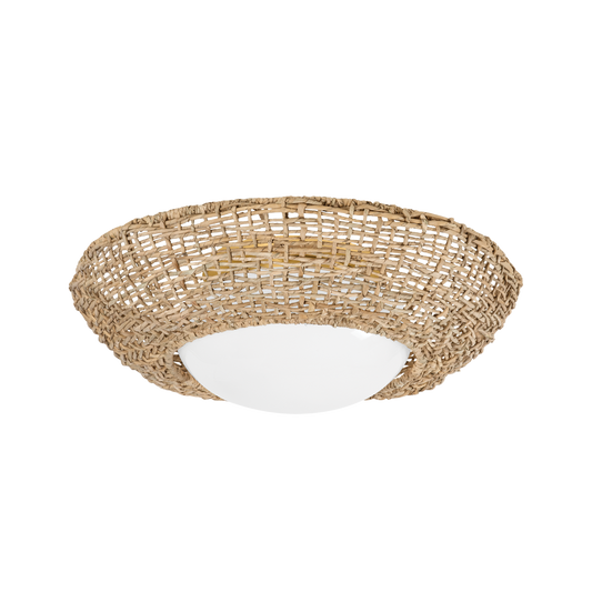 Kingston Coastal Rattan Flush Mount