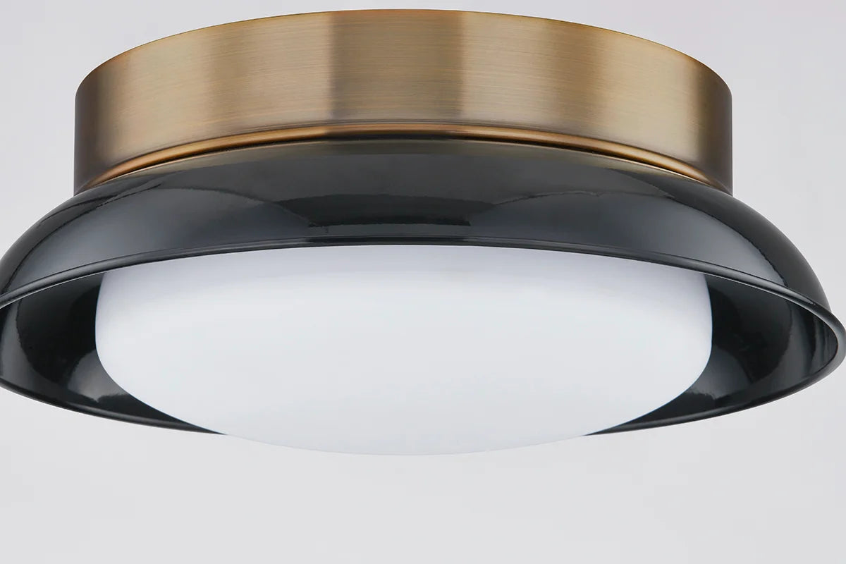 The Arnie Glossy Shade Black Flush Mount