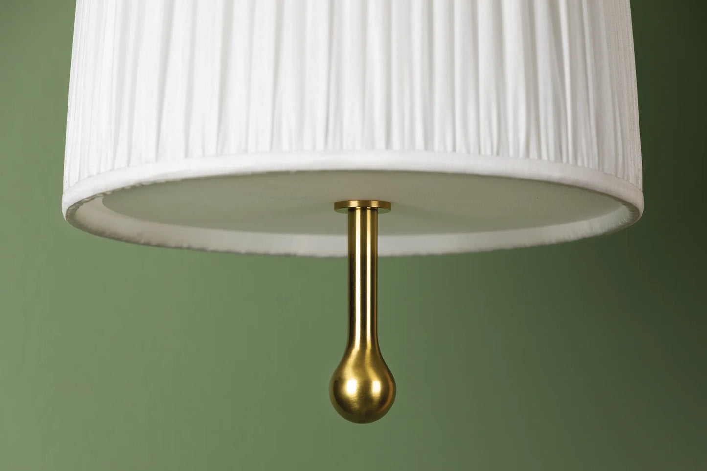 Abigail White Fabric Shade Brass Pendant