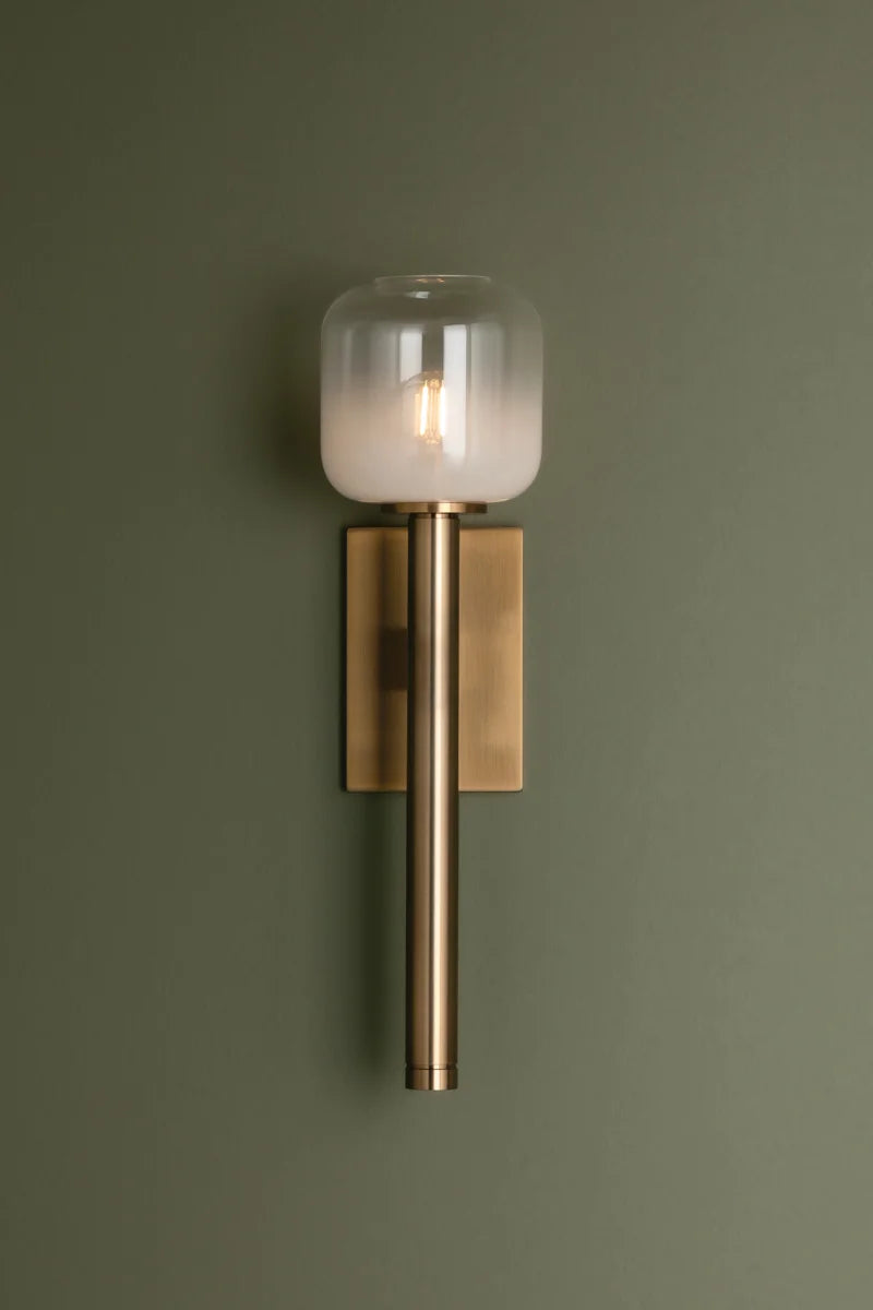 Lotus Glass Brass Wall Sconce