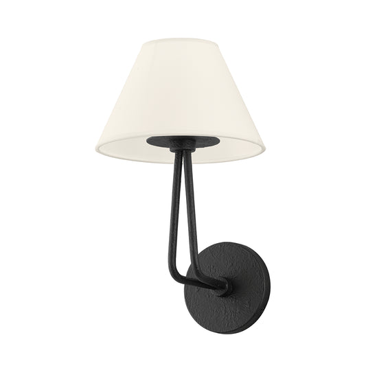 Lido Cream Shade Black Iron Wall Sconce