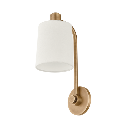 Sleek Shaded Wall Sconce Brass