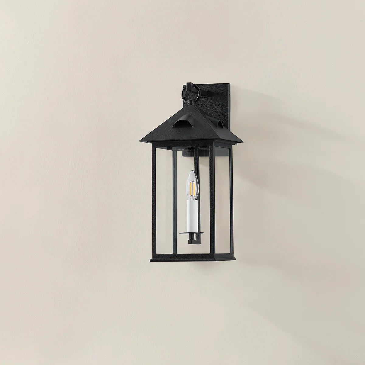 Cobblestone Outdoor Lantern Wall Sconce Mid-Size