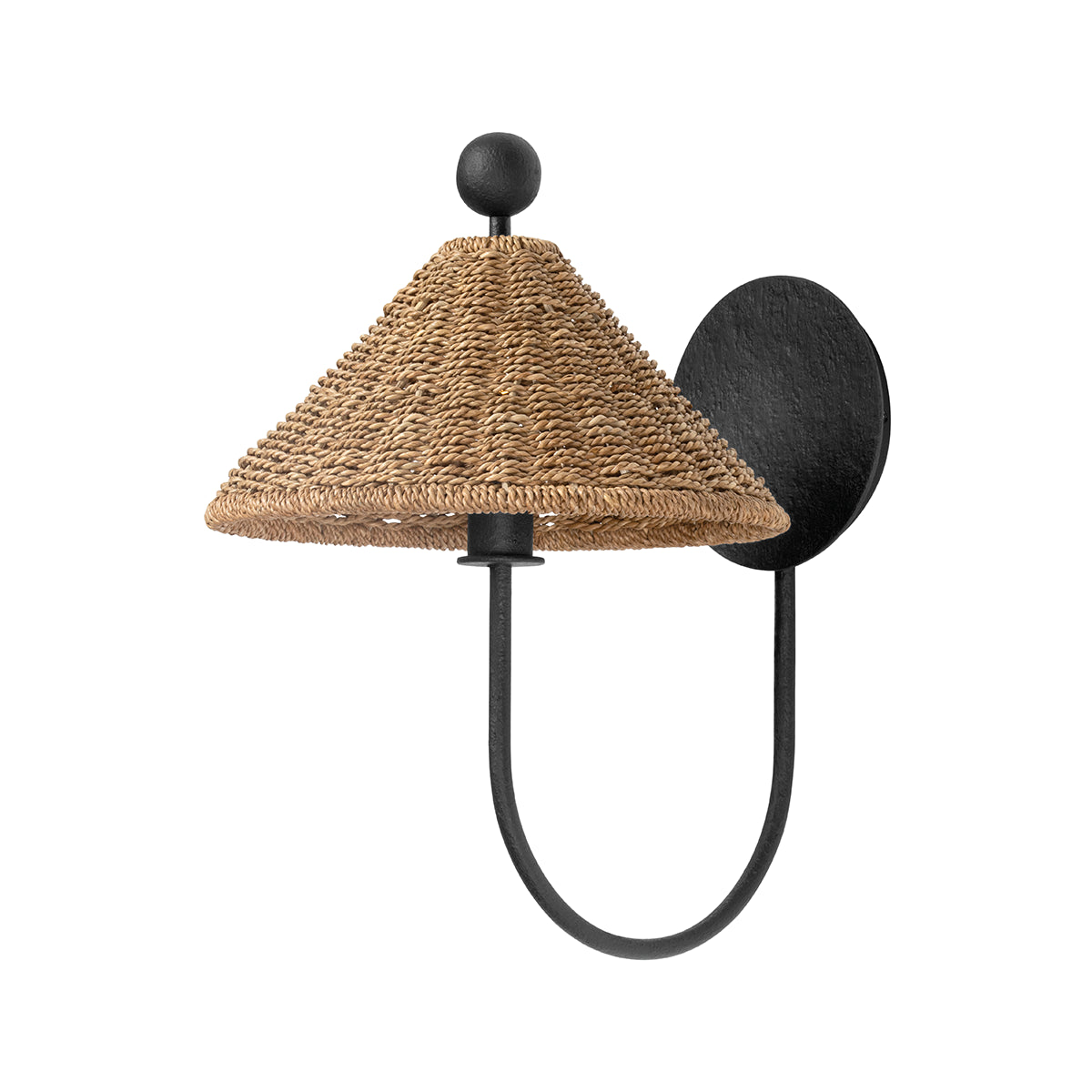 Surfside Woven Black Iron Wall Sconce