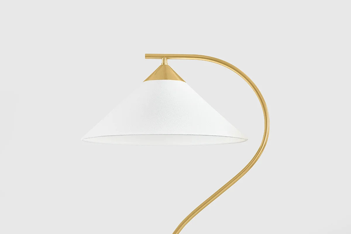 Flamingo Carrara Brass Floor Lamp