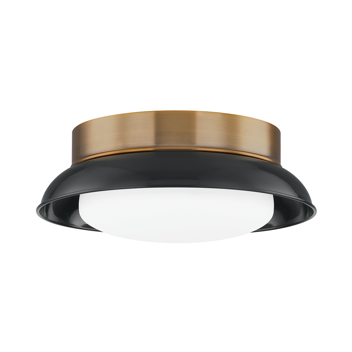 The Arnie Glossy Shade Black Flush Mount