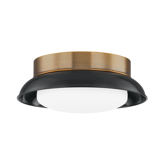 The Arnie Glossy Shade Black Flush Mount