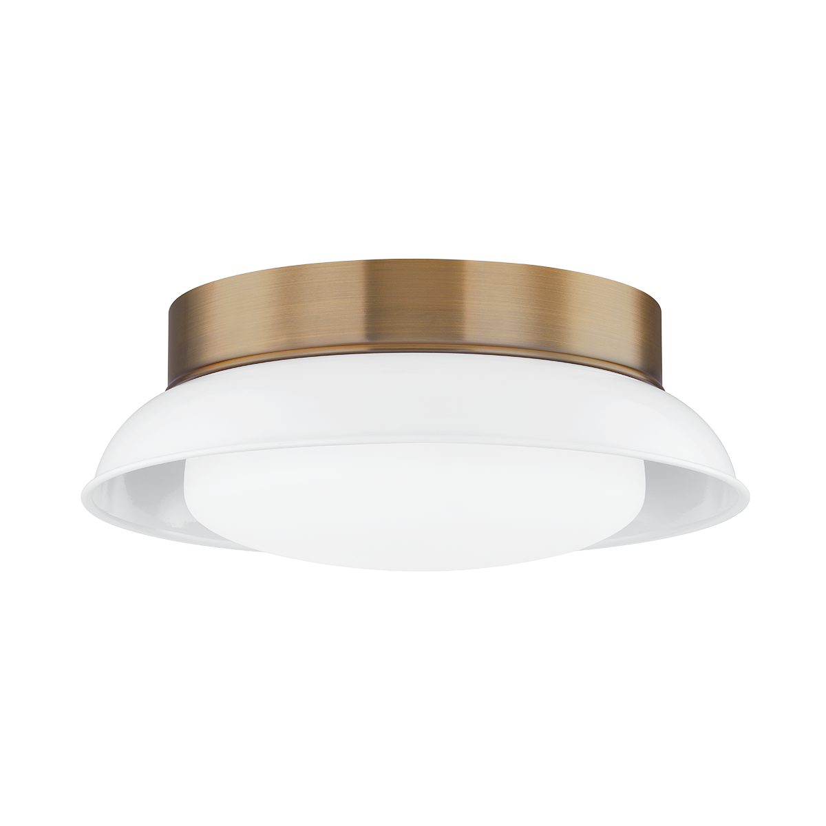 The Arnie Glossy Shade White Flush Mount