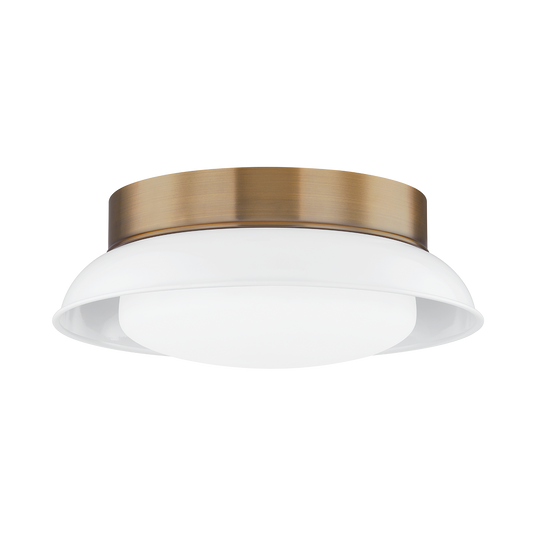 The Arnie Glossy Shade White Flush Mount