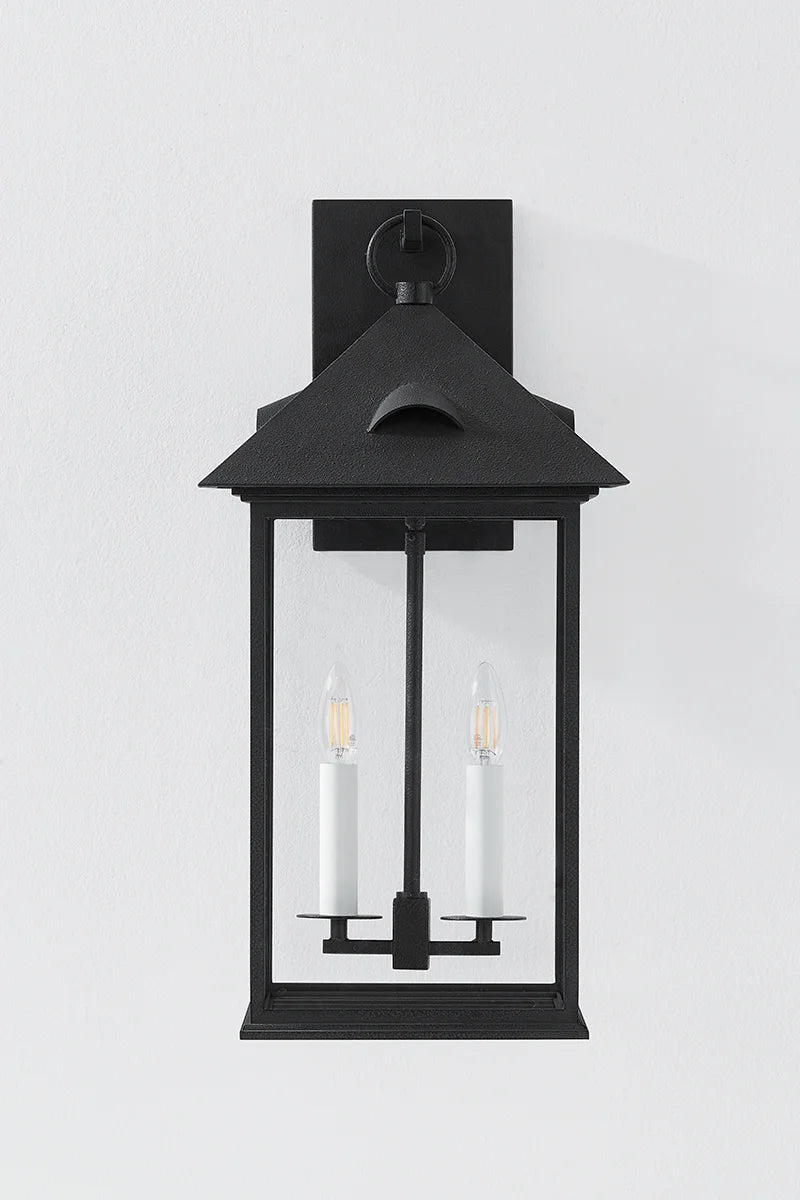 Cobblestone Outdoor Lantern Wall Sconce Medium