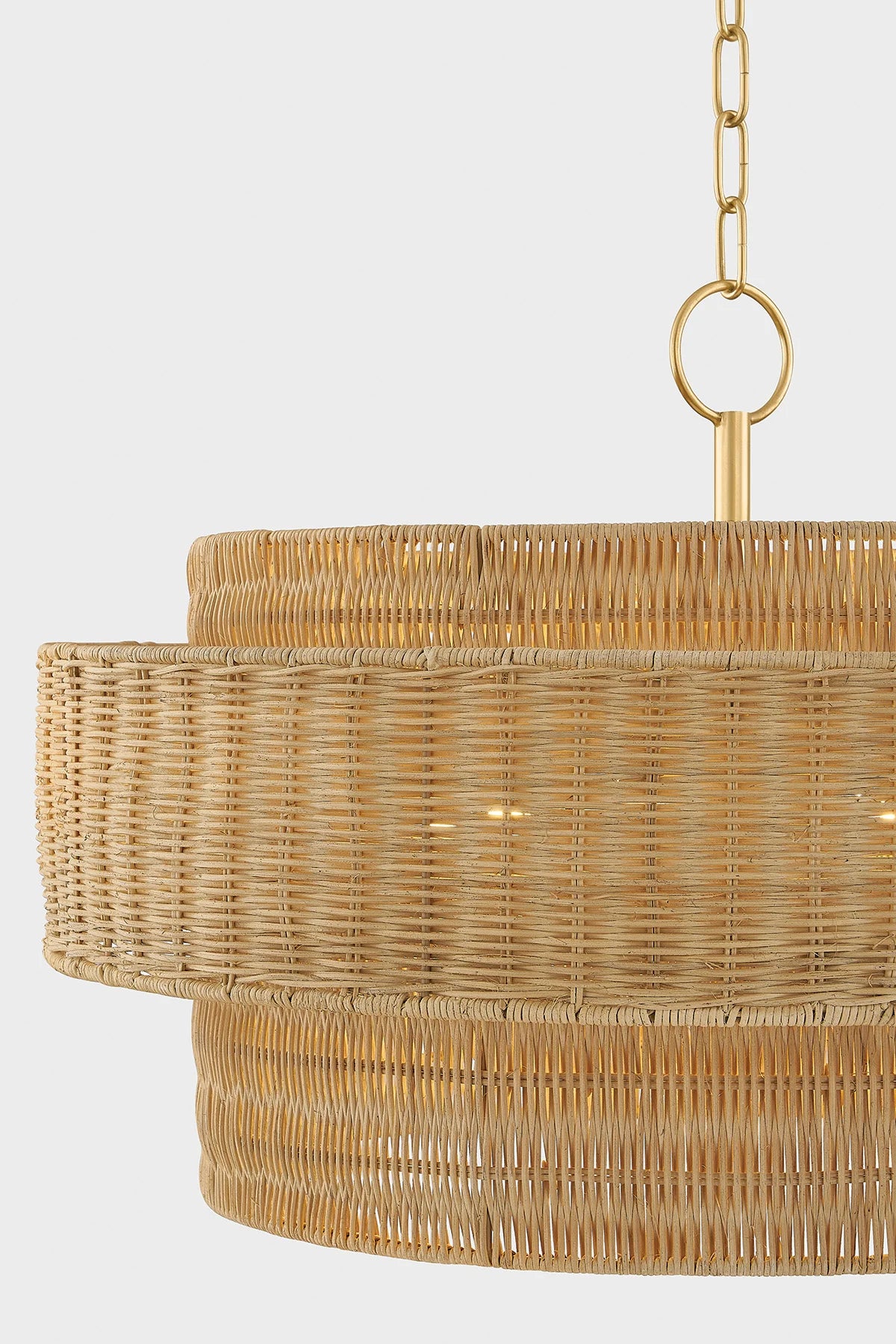 Savannah Coastal Wicker Brass Pendant