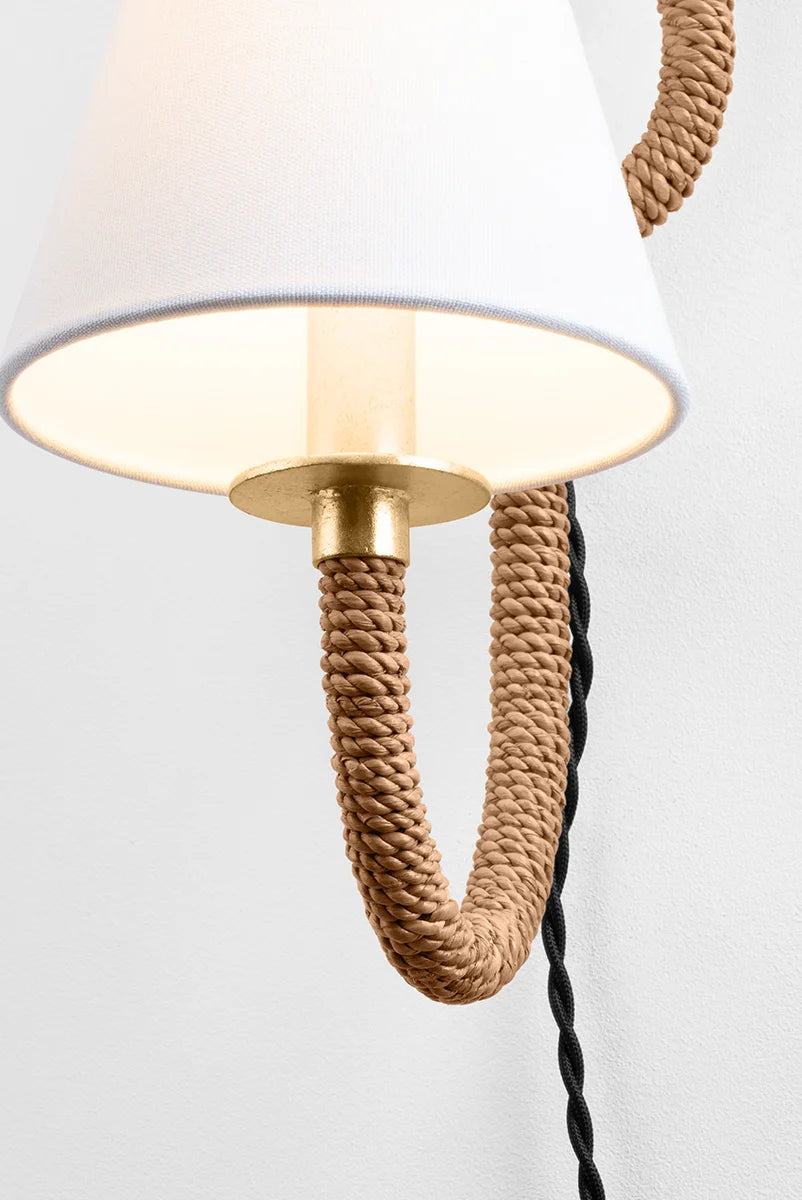 Deven Rope Plug-In Wall Sconce