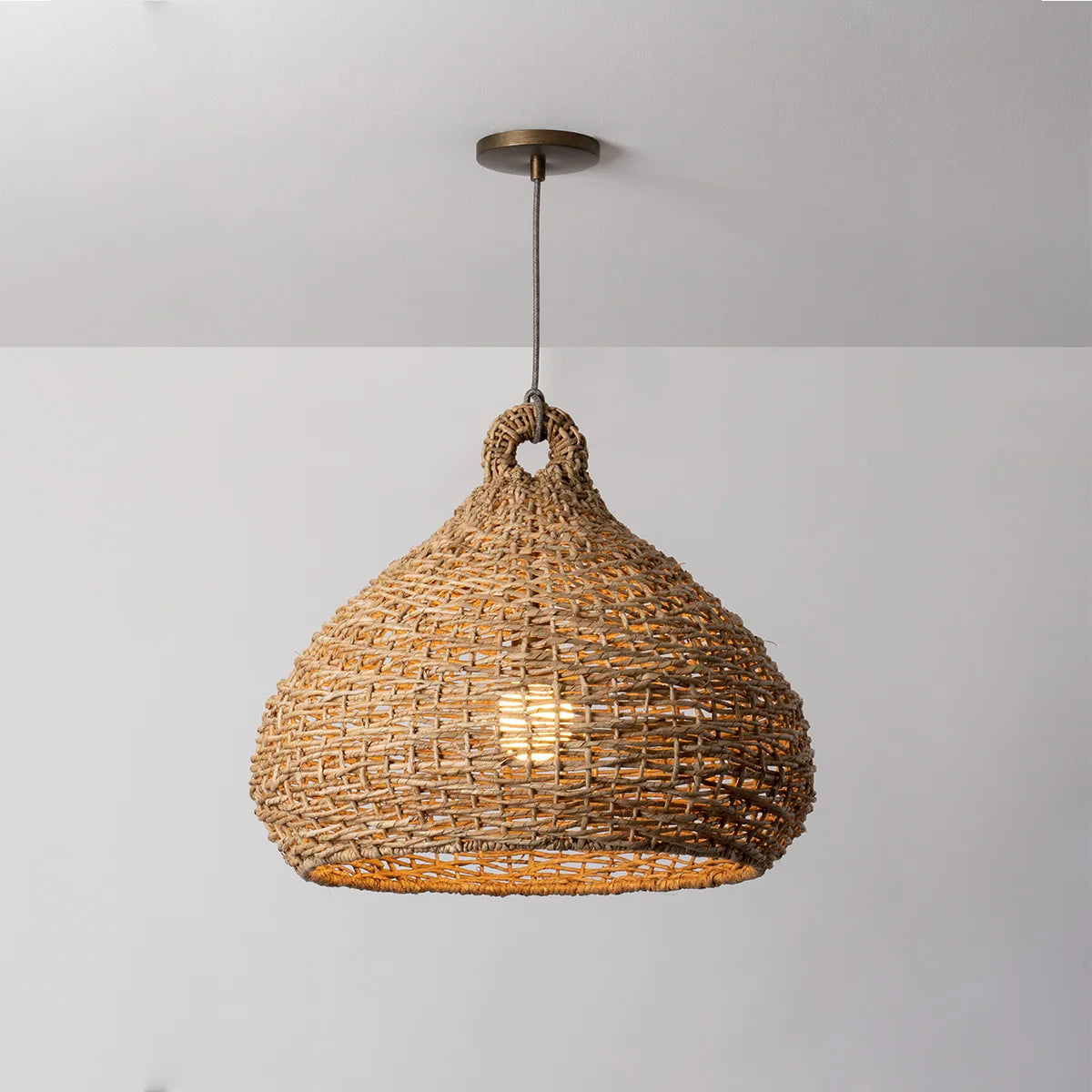 Droplet Rattan Coastal Pendant Small