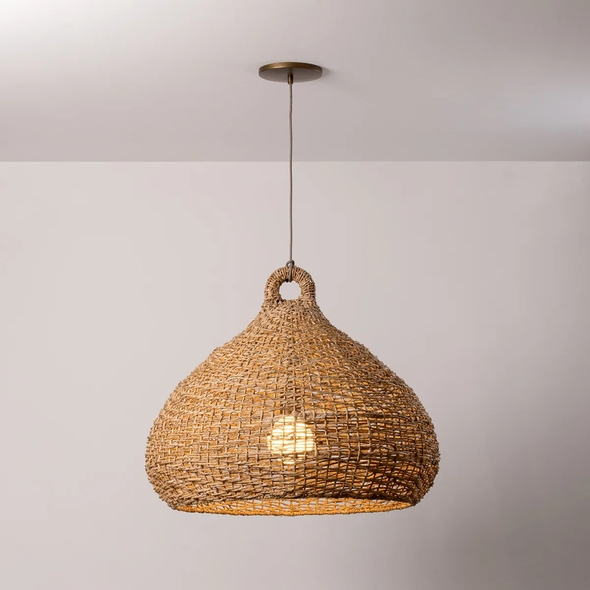 Droplet Rattan Coastal Pendant Large