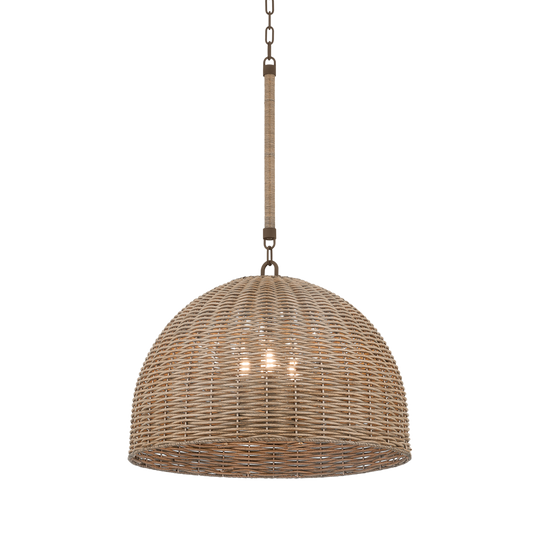 Outdoor Brooksie Rattan Coastal Pendant Small