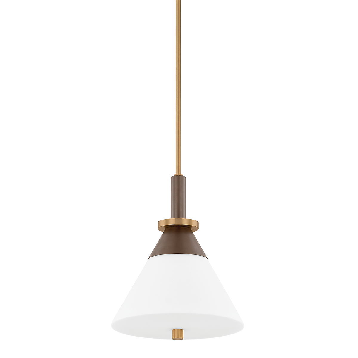 Lily Matte Glass Shade Pendant in Brass