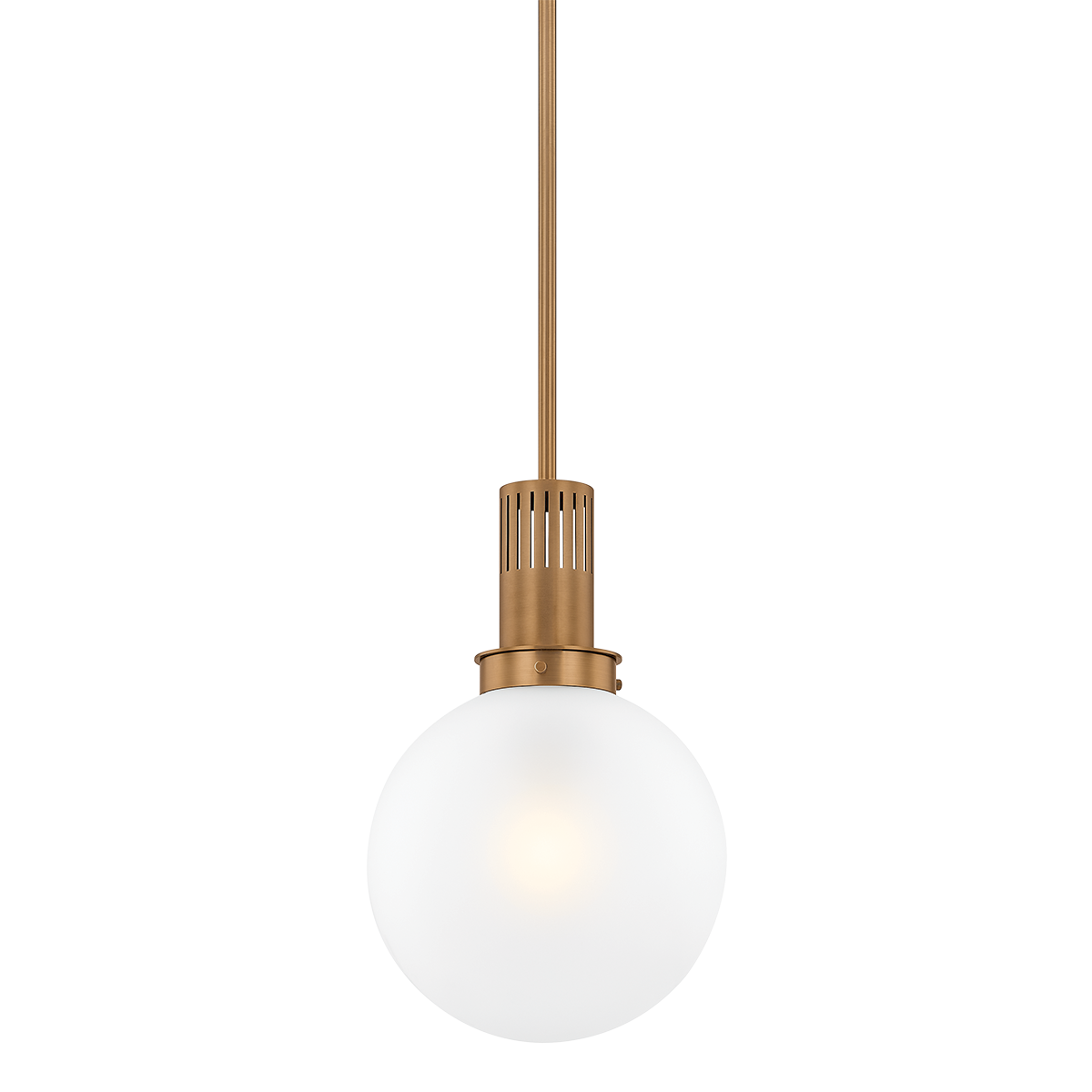 Kobi Glass Globe Pendant in Brass