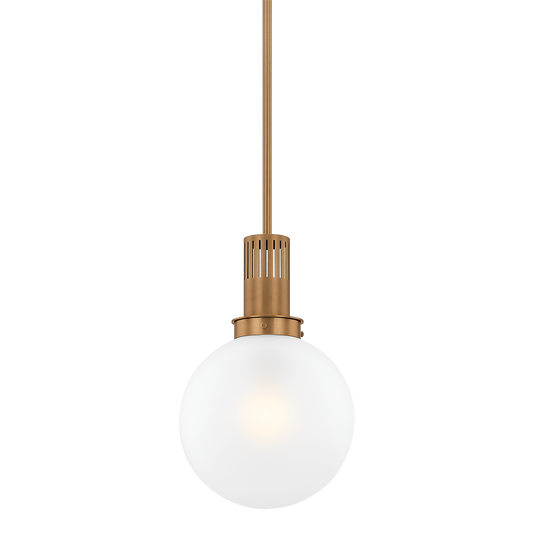 Kobi Glass Globe Pendant in Brass