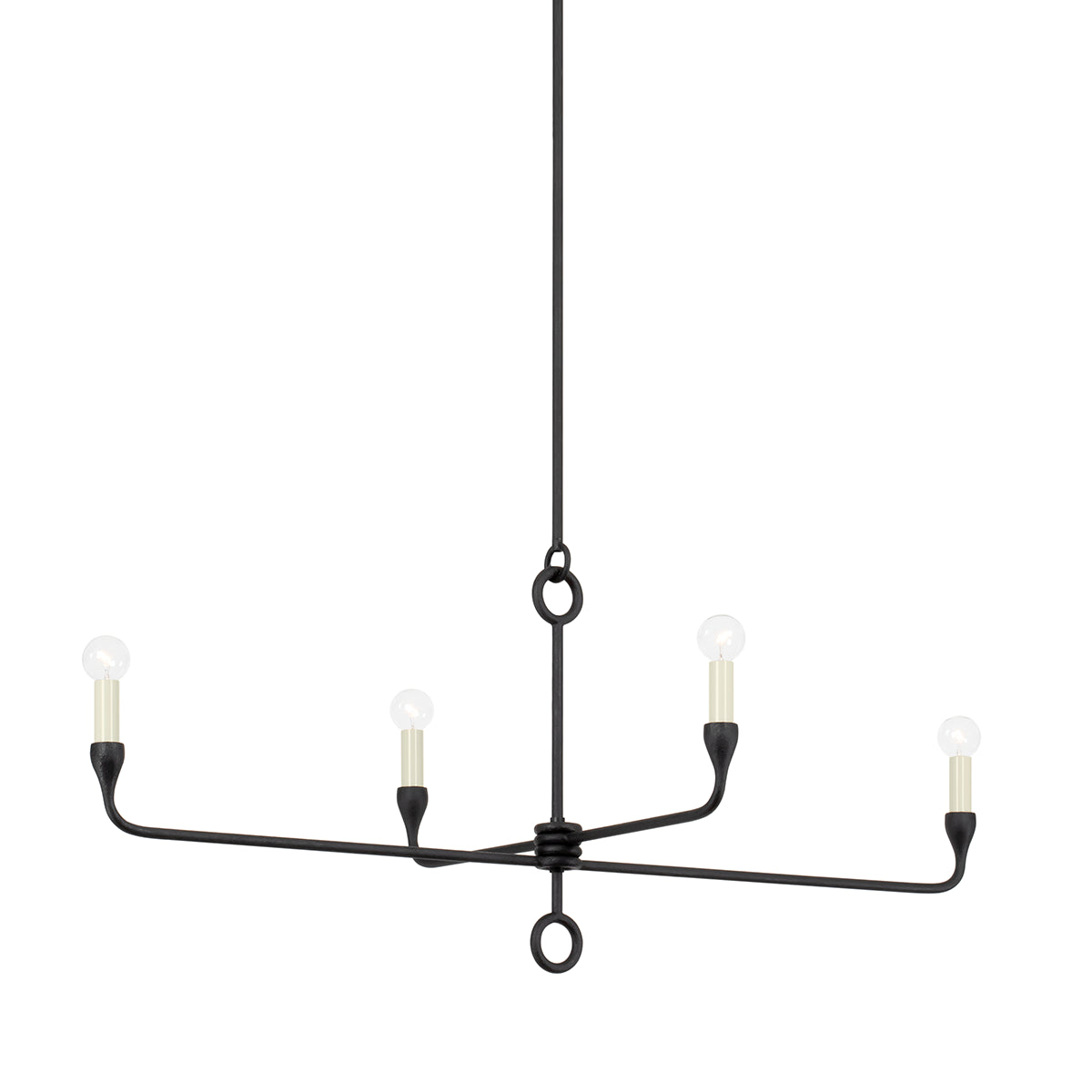 Pivot Linear Black Iron Chandelier Small