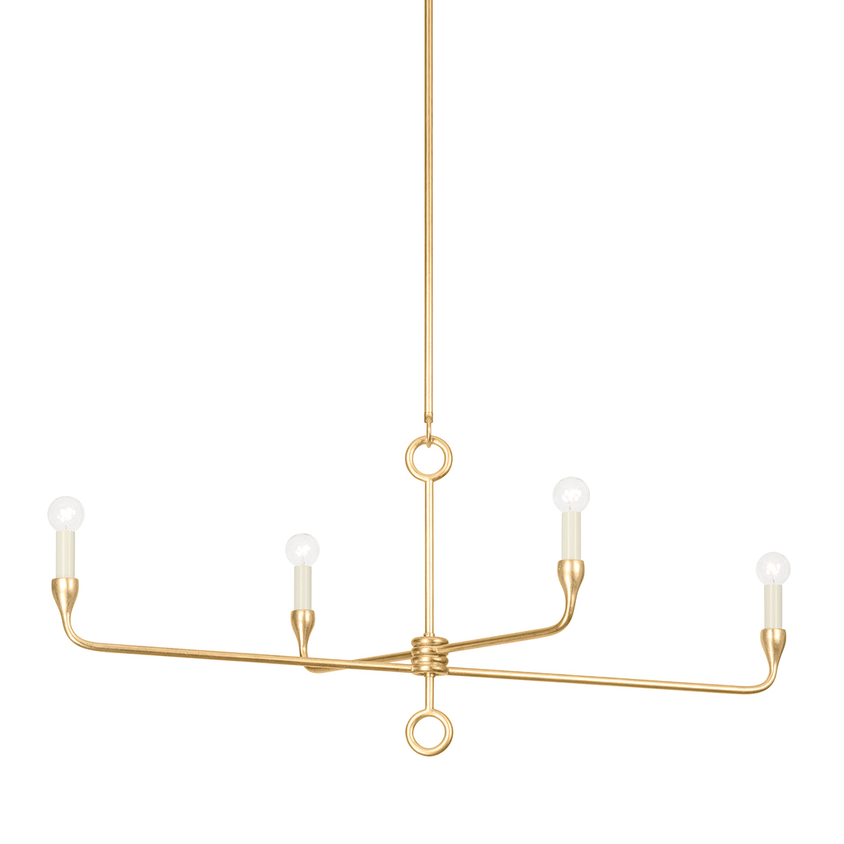 Pivot Linear Vintage Gold Chandelier Small