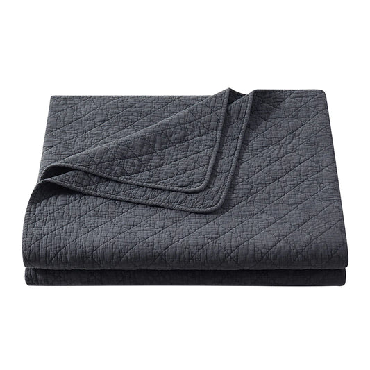 Cotton Stonewashed Gauze Quilt Charcoal