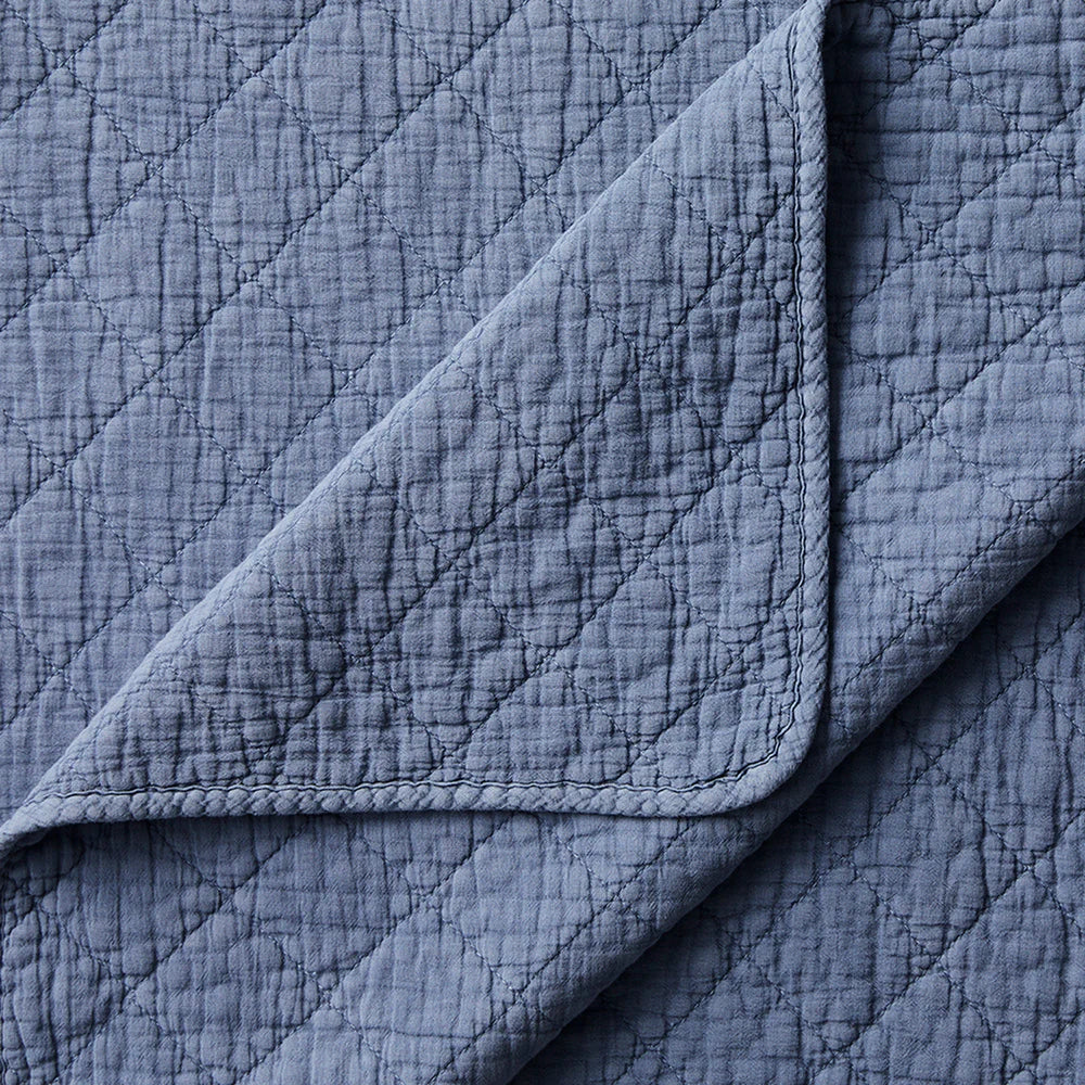 Cotton Stonewashed Gauze Quilt French Blue