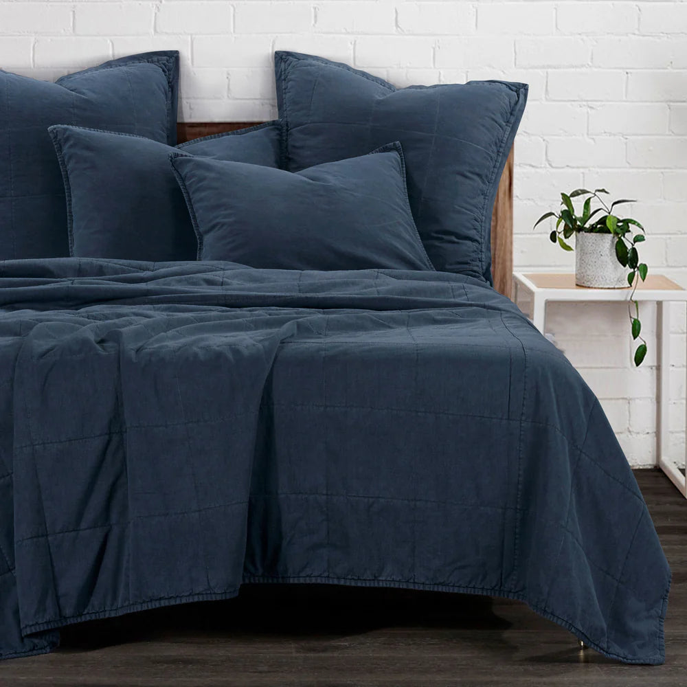 Cotton Stonewashed Canvas Coverlet Denim