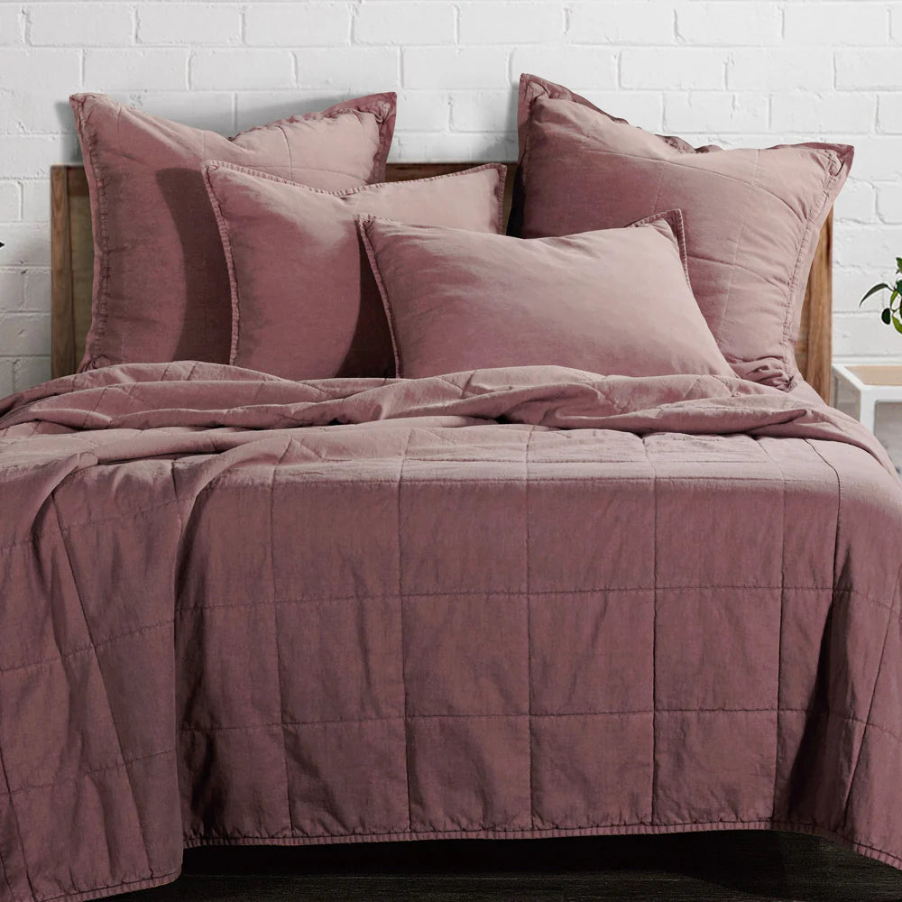 Cotton Stonewashed Canvas Coverlet Sarsaparilla