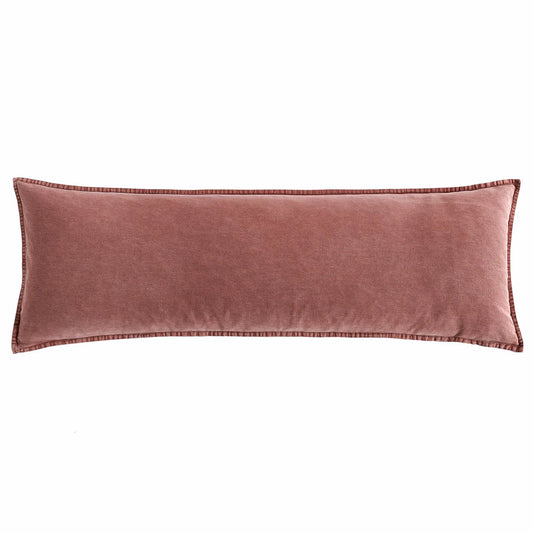 Cotton Stonewashed Canvas Long Lumbar Pillow Sarsaparilla