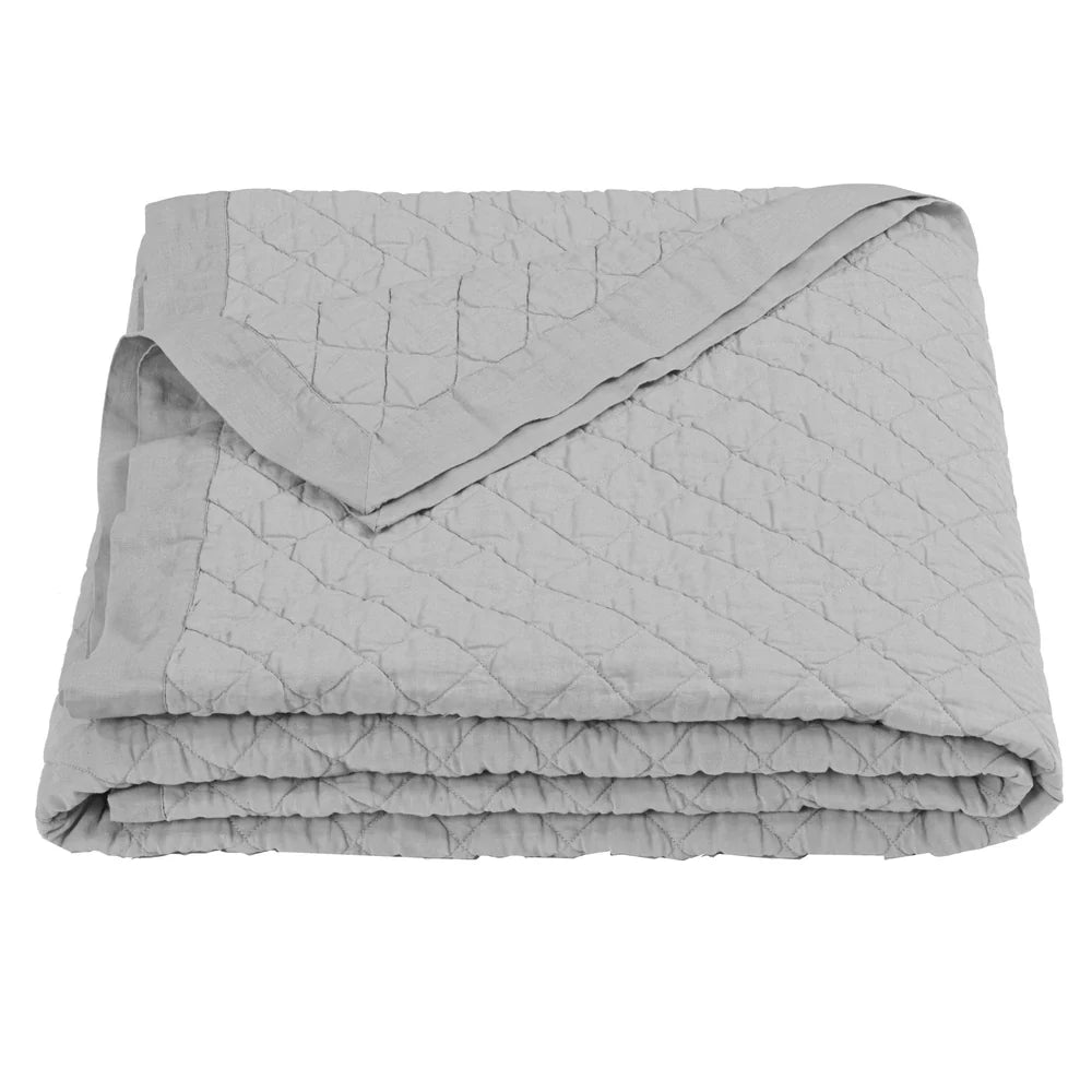 Linen Cotton Diamond Quilt Gray