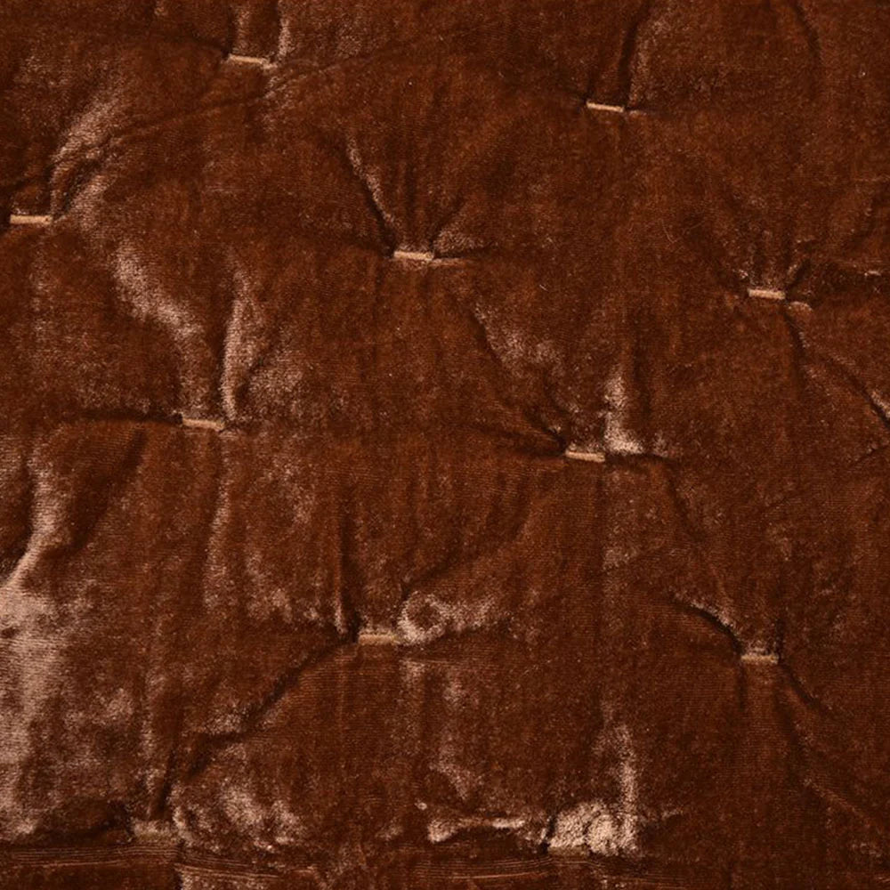 Sienna Faux Silk Velvet Quilt Copper Brown