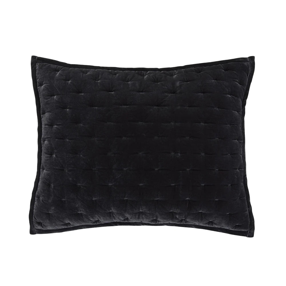 Sienna Faux Silk Velvet Pillow Black