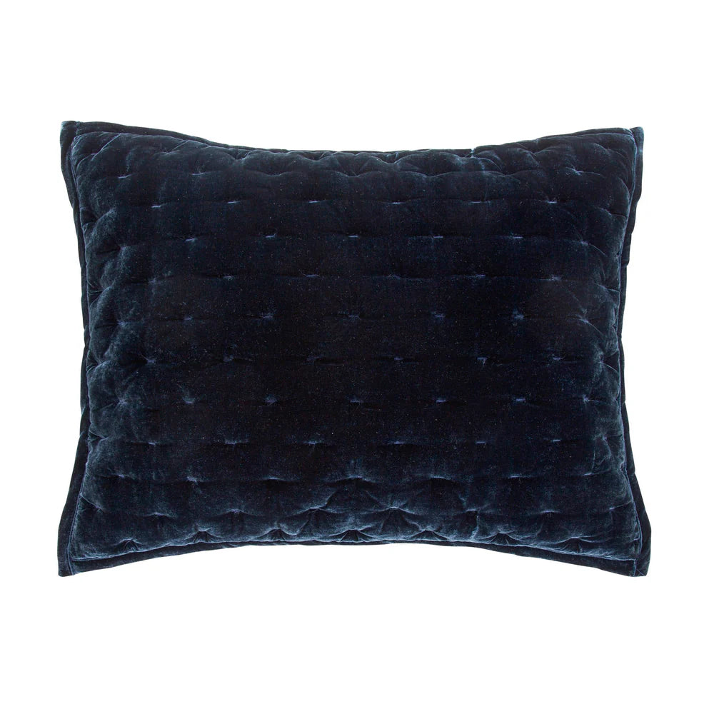 Sienna Faux Silk Velvet Pillow Midnight Blue