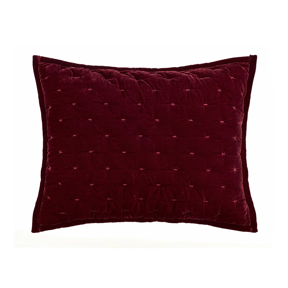 Sienna Faux Silk Velvet Pillow Sham Garnet Red