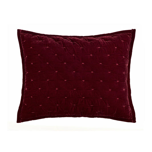 Sienna Faux Silk Velvet Pillow Sham Garnet Red