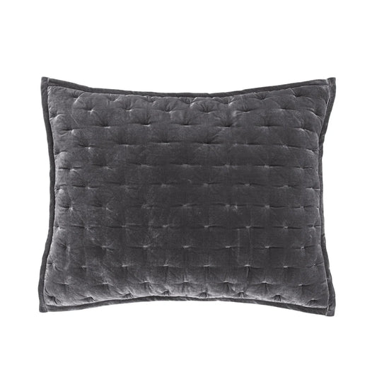 Sienna Faux Silk Velvet Pillow Dark Slate