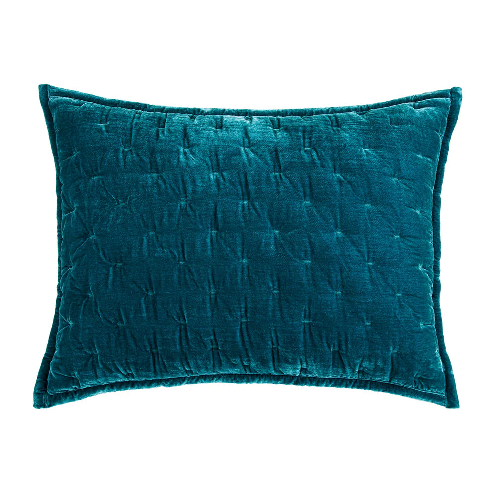 Sienna Faux Silk Velvet Pillow Sham Teal