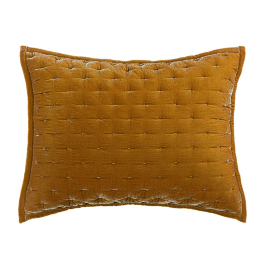 Sienna Faux Silk Velvet Pillow Sham Saffron