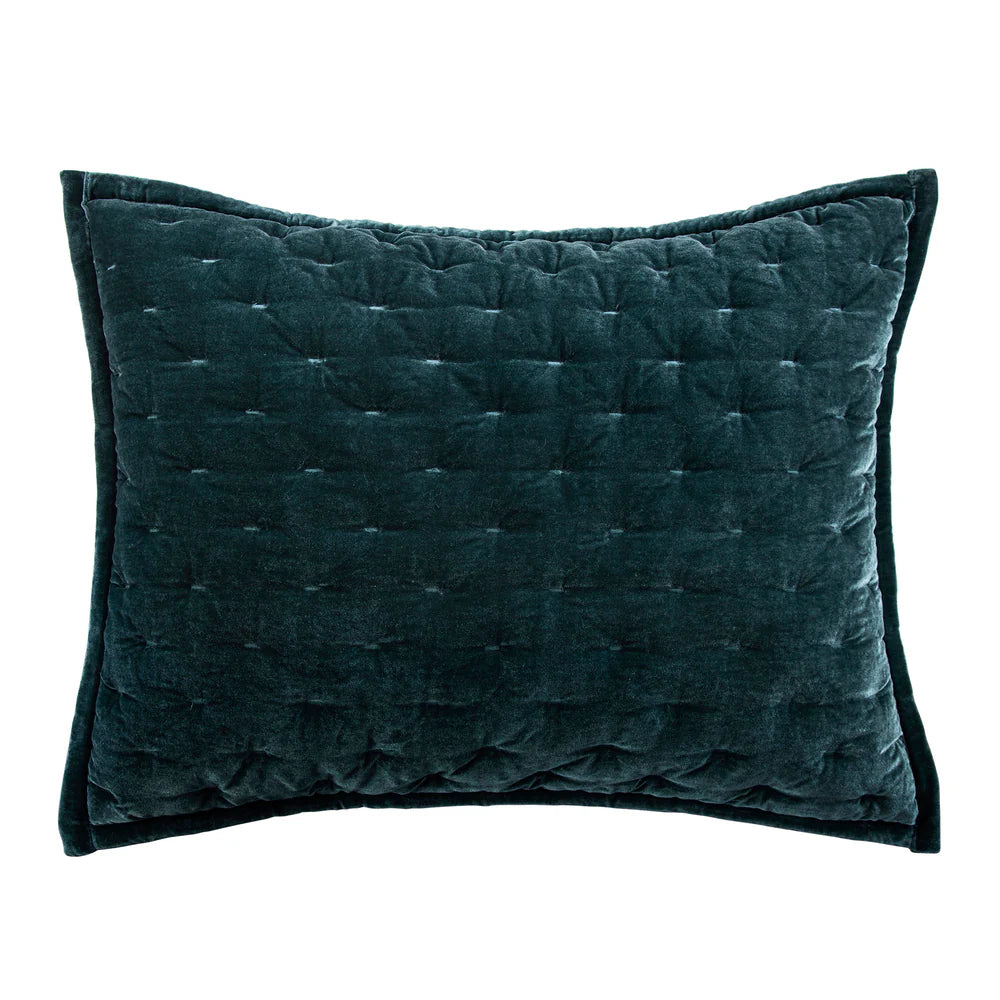 Sienna Faux Silk Velvet Pillow Sham Storm Blue