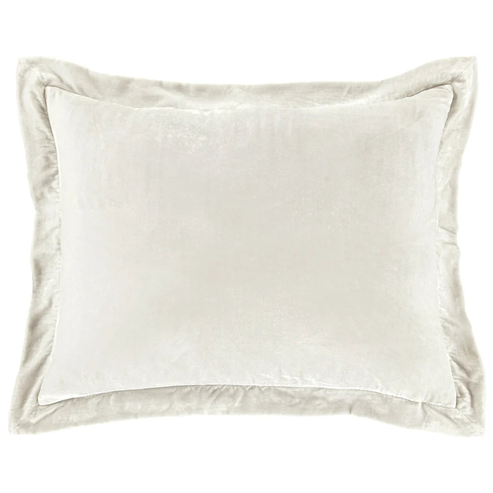 Sienna Faux Silk Velvet Flanged Dutch Euro Pillow Stone