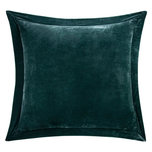 Sienna Faux Silk Velvet Flanged Euro Sham Storm Blue